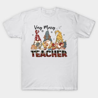 very merry teacher gnomes christmas T-Shirt